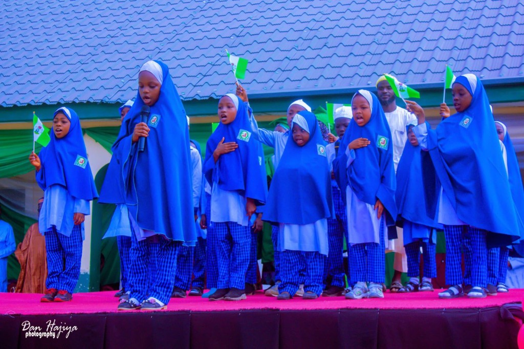 Students in National Blue Hijabs